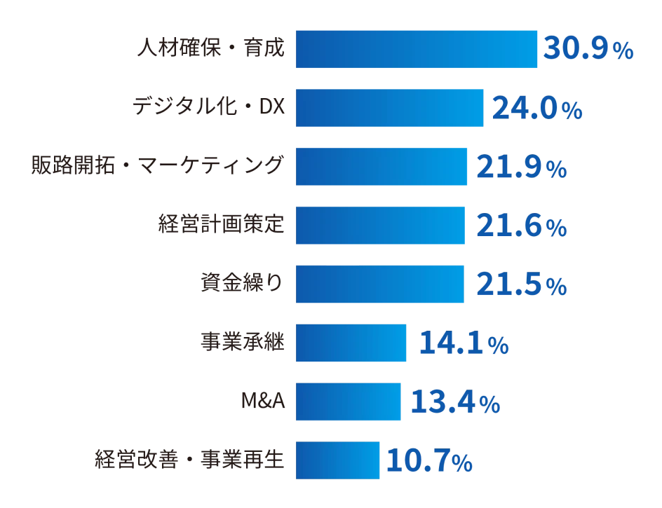 経営者が抱える課題のグラフ